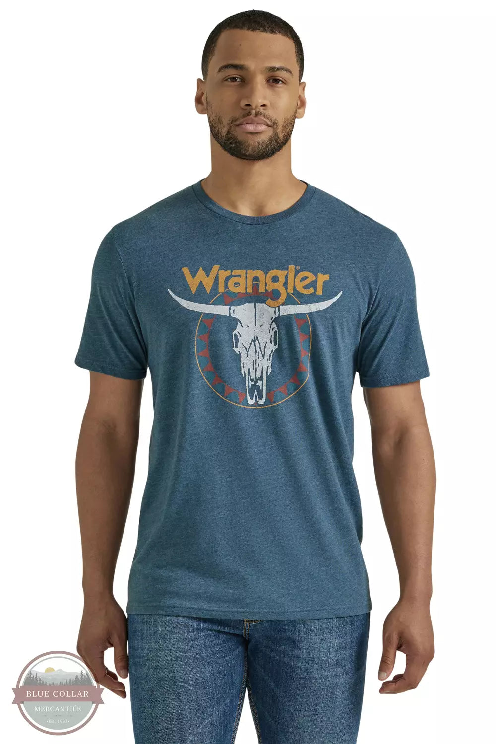 Midnight Navy Steer Skull T-Shirt Wrangler 112346554