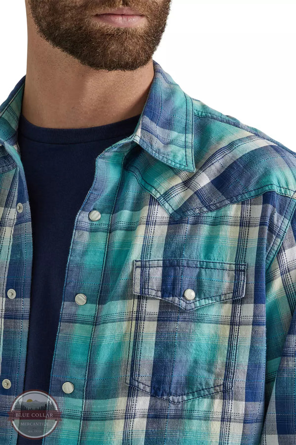 Wrangler 112346627 Retro Premium Western Snap Shirt Detail View