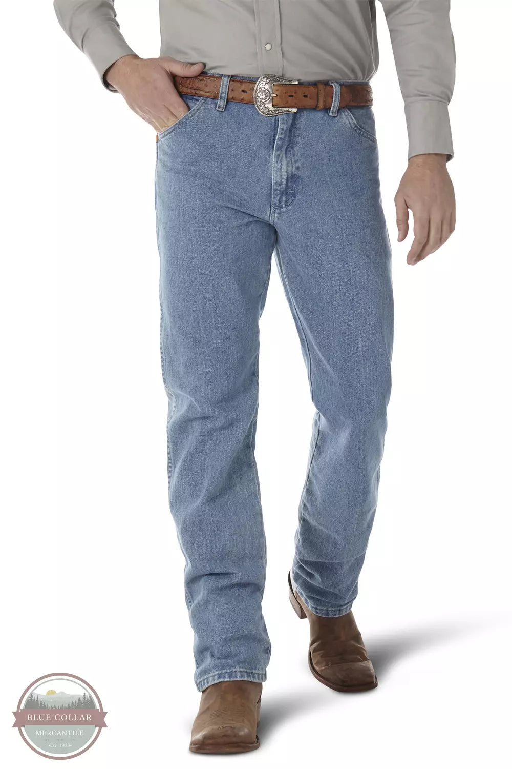 Wrangler 13MWZAW Cowboy Cut Original Fit Jeans in Antique Wash Front View