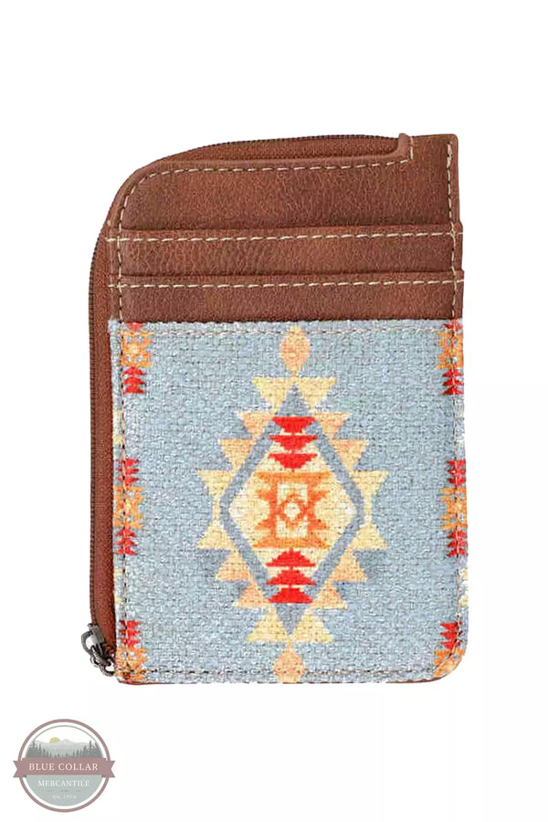 Wrangler WG2202-W005 Southwestern Mini Zip Wallet Brown Front View