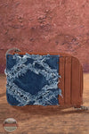 Wrangler WG2202-W005 Southwestern Mini Zip Wallet Denim Front View