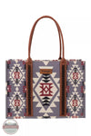 Wrangler WG2203-8119 Southwestern Print Canvas Wide Tote Bag Lavender Front View