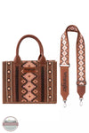 WG2203-8120S Southwestern Print Canvas Small Crossbody Tote Bag