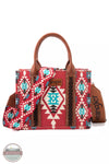 WG2203-8120S Southwestern Print Canvas Small Crossbody Tote Bag