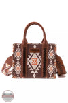 WG2203-8120S Southwestern Print Canvas Small Crossbody Tote Bag