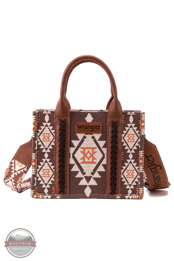 WG2203-8120S Southwestern Print Canvas Small Crossbody Tote Bag