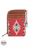 Wrangler WG2203-W005 Southwestern Mini Zip Wallet Burgundy Front View