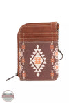 Wrangler WG2203-W005 Southwestern Mini Zip Wallet Coffee Front View