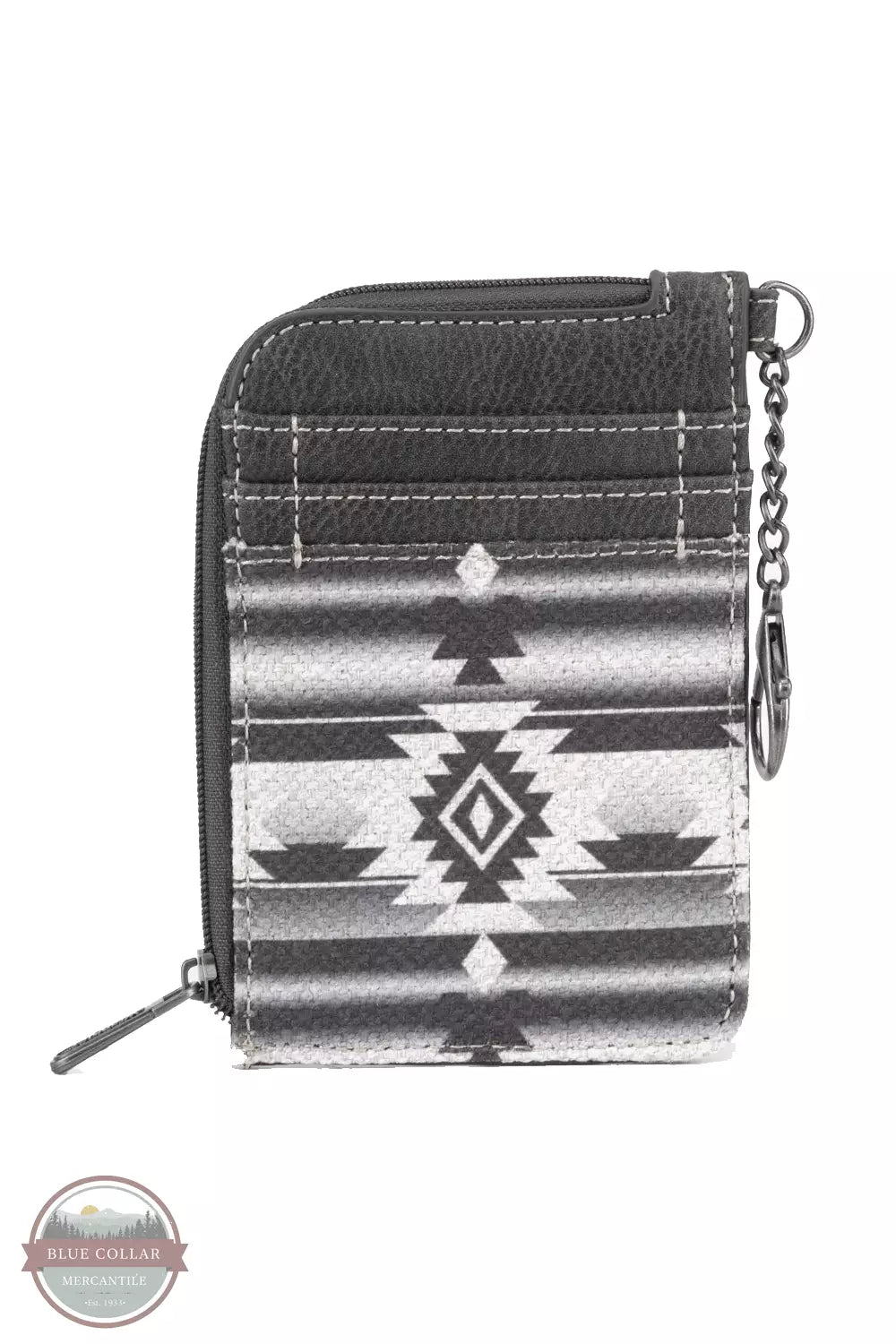 Wrangler WG2203-W005 Southwestern Mini Zip Wallet Black Front View