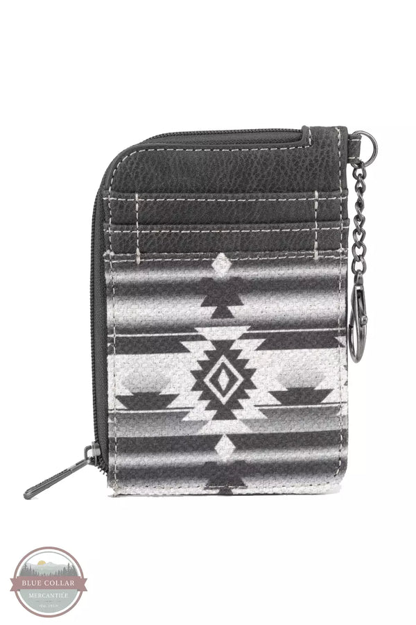 Wrangler WG2203-W005 Southwestern Mini Zip Wallet Black Front View