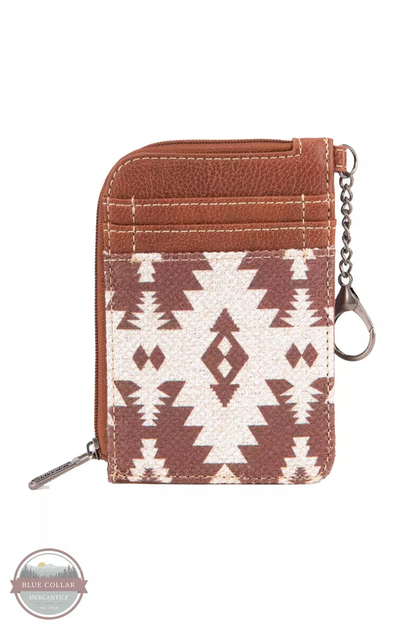 Wrangler WG2203-W005 Southwestern Mini Zip Wallet Light Coffee Front View