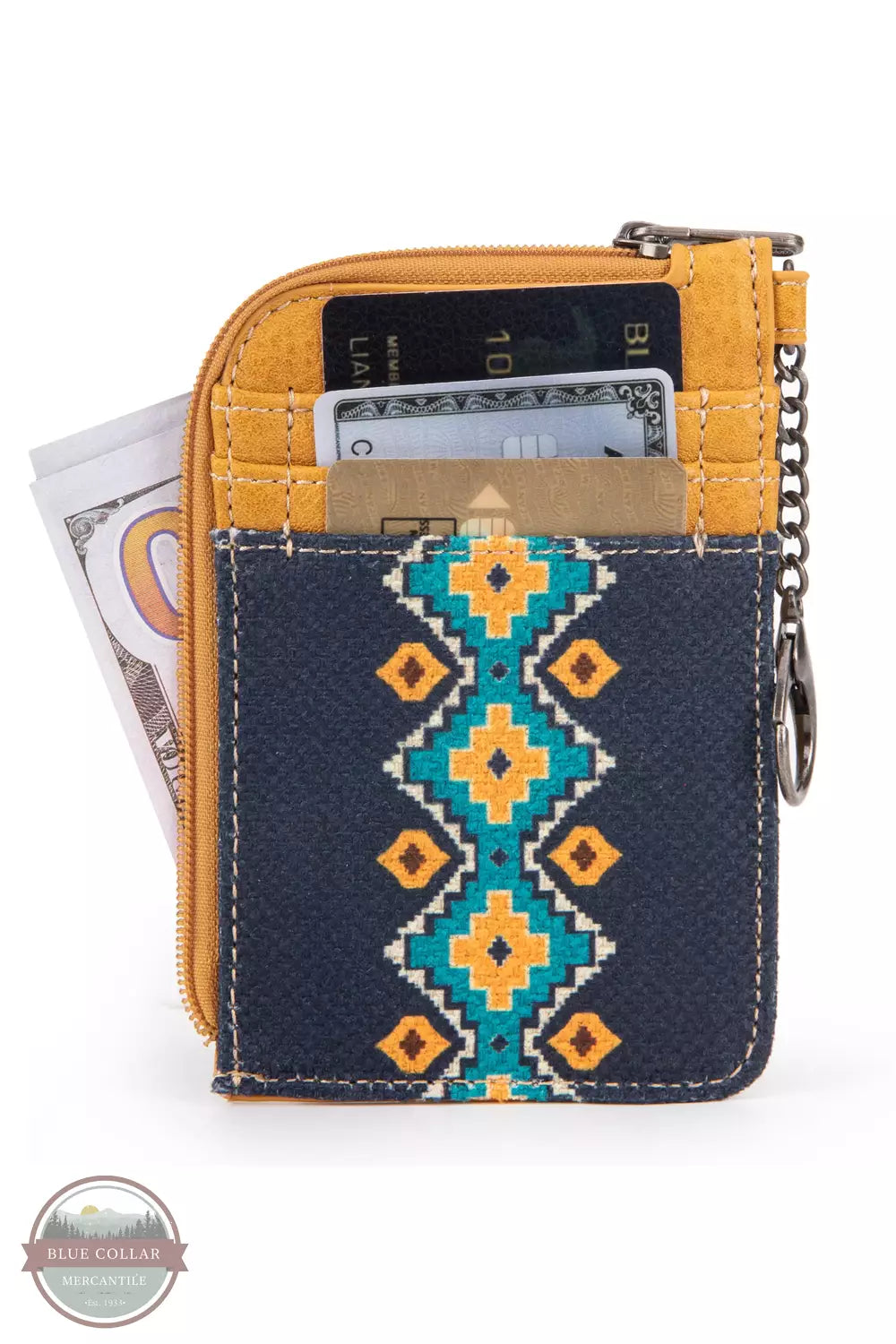 Wrangler WG2203-W005 Southwestern Mini Zip Wallet Mustard Front View