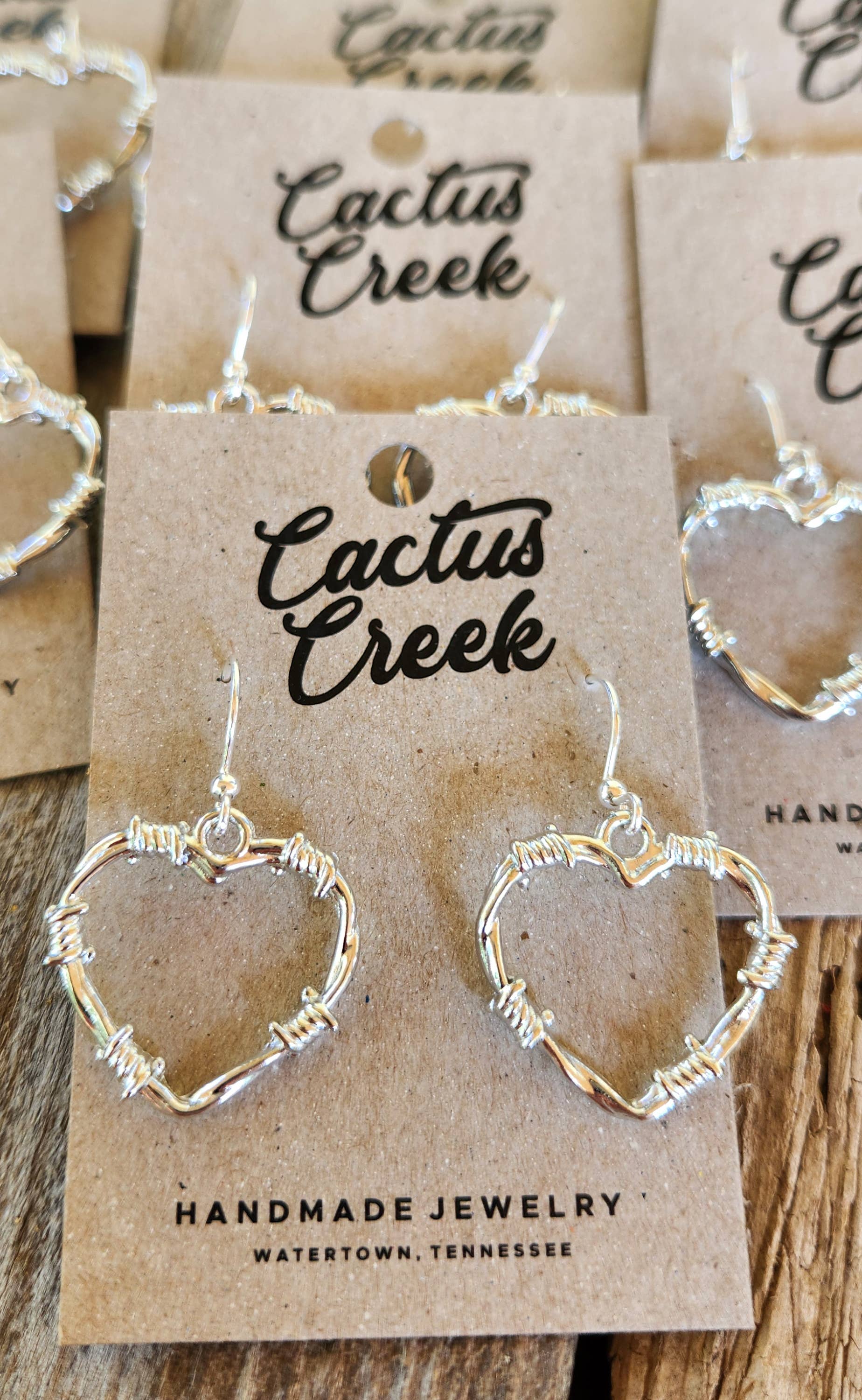 Barbed Wire Heart Earrings