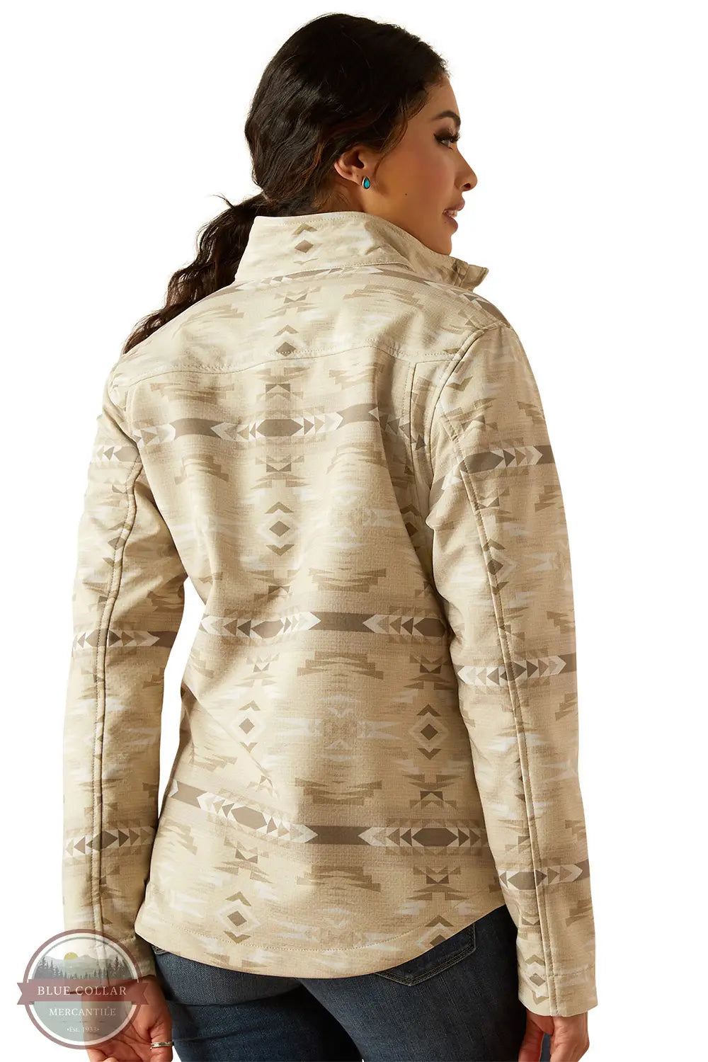Ariat 10054911 New Team Softshell Print Jacket in Tan, rear