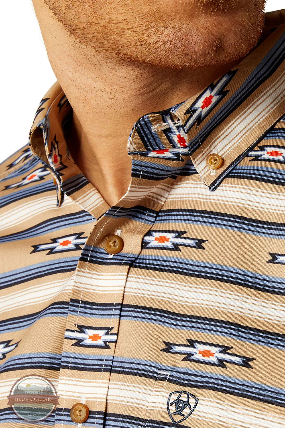 Ariat 10052616 Men's Trace Classic Fit Western Button Up Shirt close up view