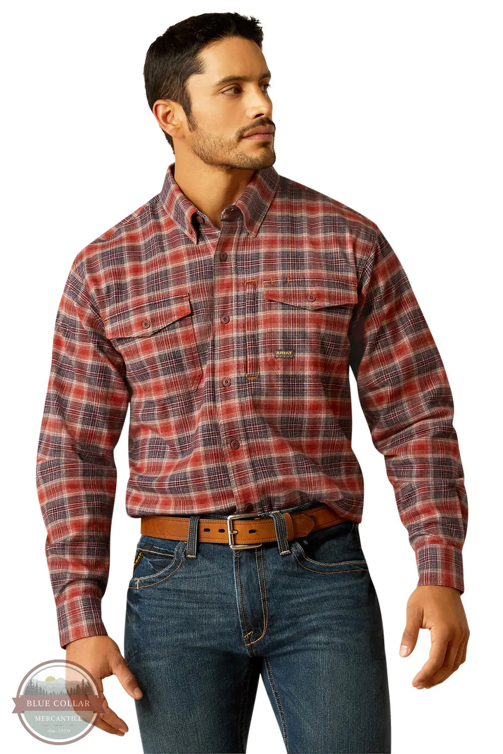 Ariat 10052804 Rebar Flannel DuraStretch Work Shirt, front