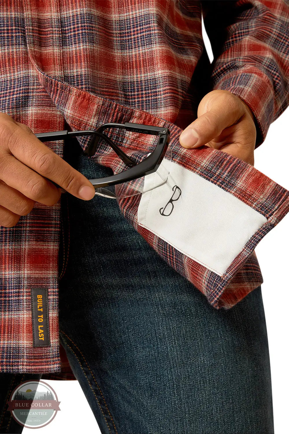 Ariat 10052804 Rebar Flannel DuraStretch Work Shirt, glasses cleaner