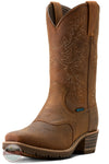 Ariat 10053577 Hybrid Roughstock Square Toe Waterproof Cowboy Boot in Status Brown 3/4 view