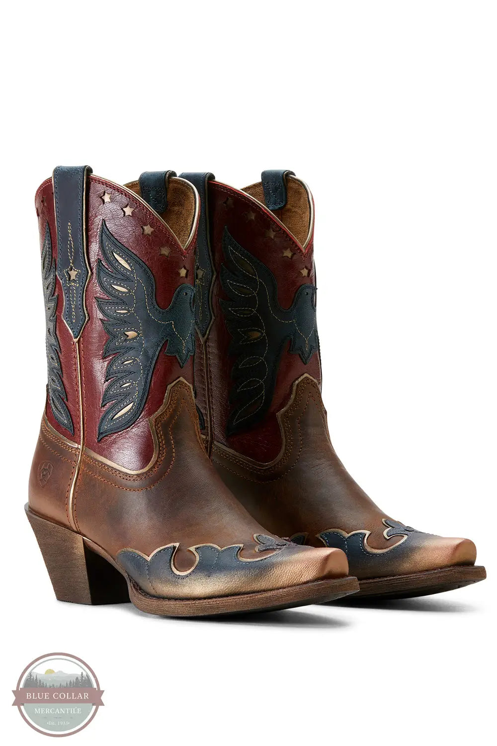 Ariat 10053785 Bravery Dusted Fresh Denim Western Boots, pair