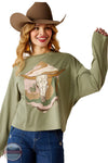 Ariat 10053893 Dolman Wanderer T-Shirt in Sea Spray front image