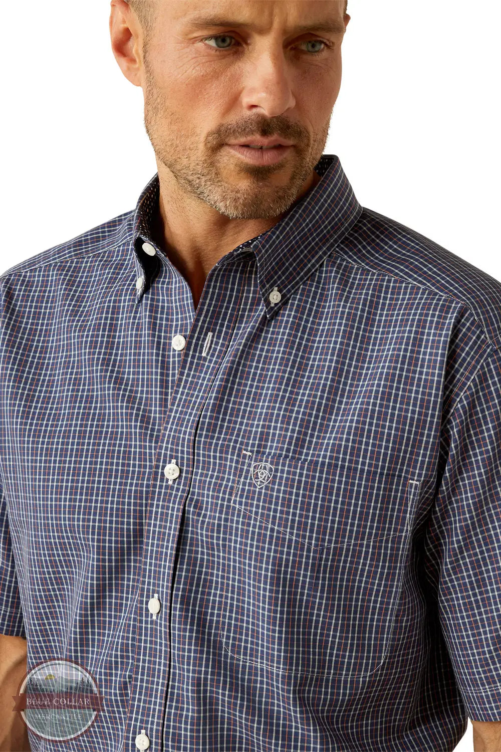 Ariat 10054813 Wrinkle Resistant Oaklee Classic Fit Short Sleeve Shirt, front buttons