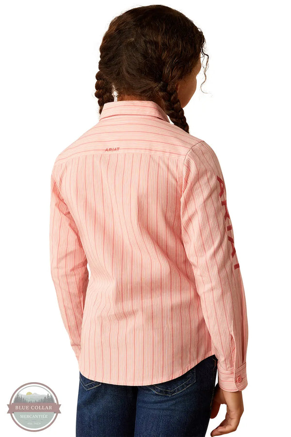 Ariat 10054934 Team Kirby Stripe Long Sleeve Shirt in Pink, rear