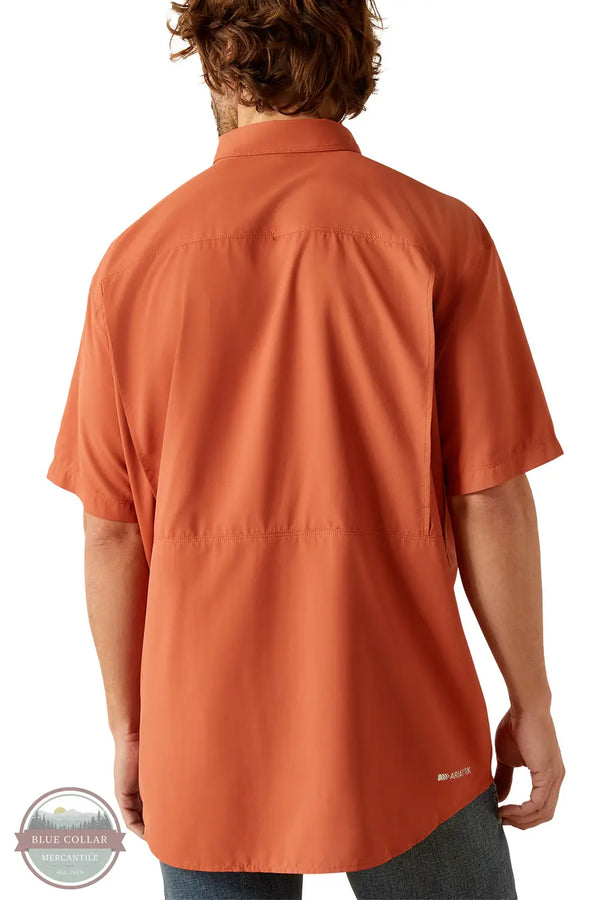 Ariat 10055119 Short Sleeve VentTEK Outbound Classic Fit Shirt in Orange, rear