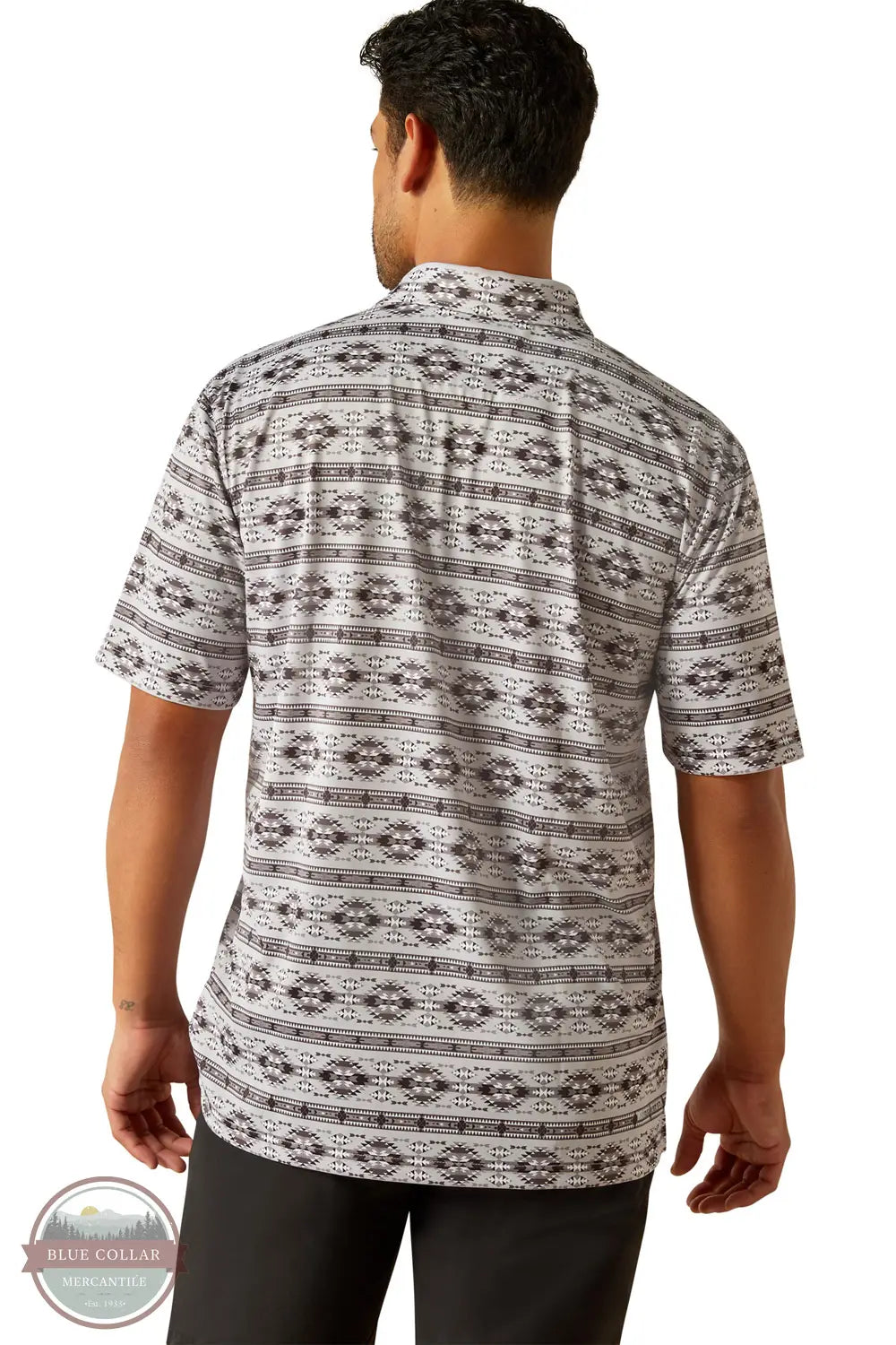 Ariat 10058784 All Over Print Polo Shirt in Gray, rear