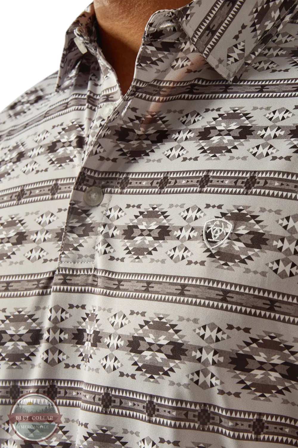 Ariat 10058784 All Over Print Polo Shirt in Gray, zoom
