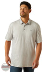 Ariat 10058838 360 Airflow Polo Shirt in Gray Microchip, front
