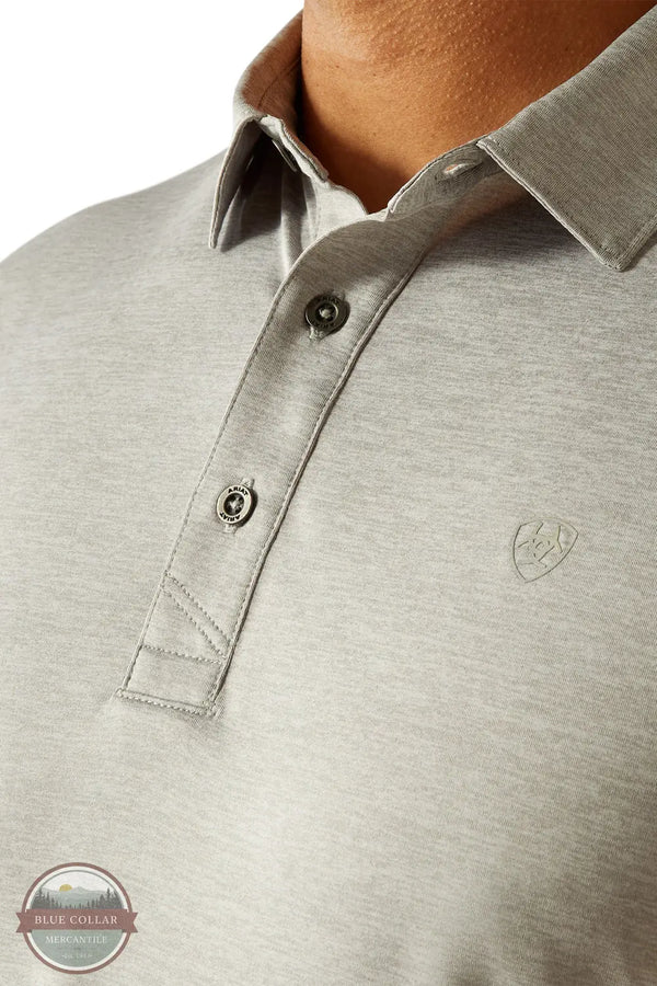 Ariat 10058858 Charger 2.0 Printed Polo Shirt in Gray, collar