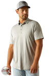 Ariat 10058858 Charger 2.0 Printed Polo Shirt in Gray, front