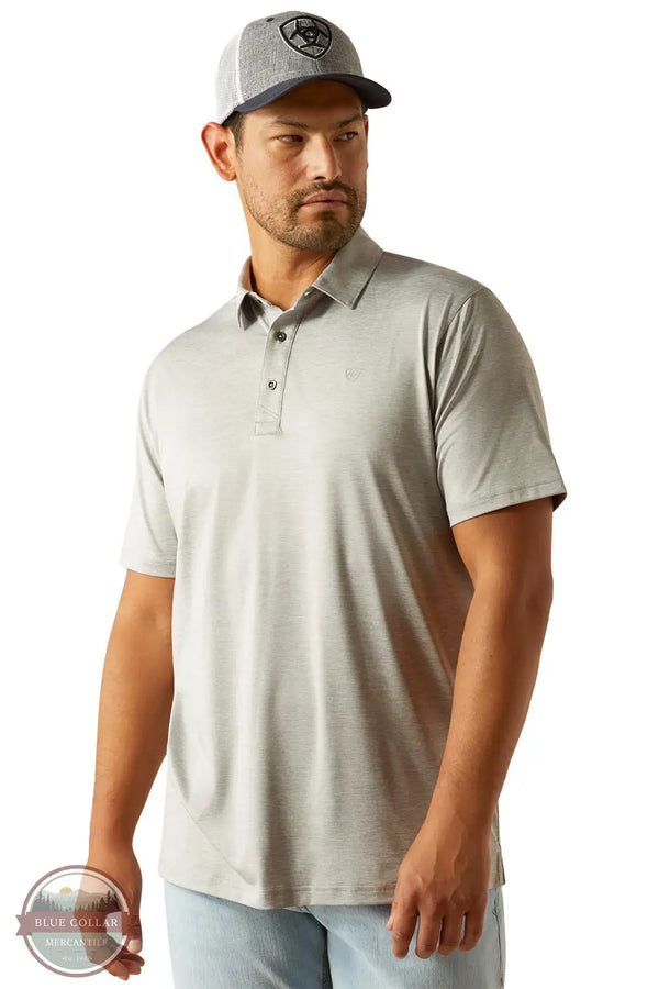 Ariat 10058858 Charger 2.0 Printed Polo Shirt in Gray, front
