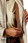 Ariat 10062212 Logo Softshell Print Jacket in Tan, zipper pocket