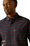 Ariat 10062218 Manny Modern Strip Long Sleeve Shirt, collar