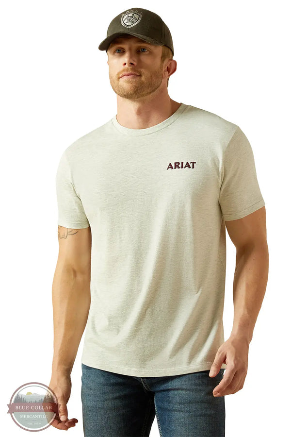 Ariat 10062412 Straight Shooter Short Sleeve T-Shirt in Cream, front