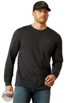 Ariat 10062428 Long Sleeve Stamped Freedom T-Shirt in Gray, front