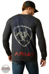 Ariat 10062428 Long Sleeve Stamped Freedom T-Shirt in Gray, rear