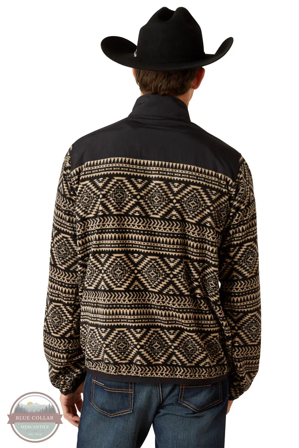 Ariat 10062486 Basis Southwest Fleece Sweater in Black, rear
