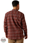 Ariat 10062522 Rebar Flannel DuraStretch Plaid Long Sleeve Shirt in Red, rear