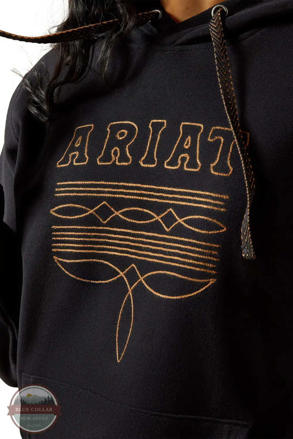 Ariat 10062734 Booted Logo Hoody in Black, front design