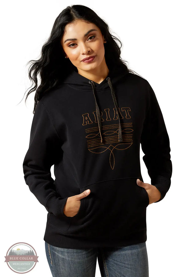 Ariat 10062734 Booted Logo Hoody in Black, front