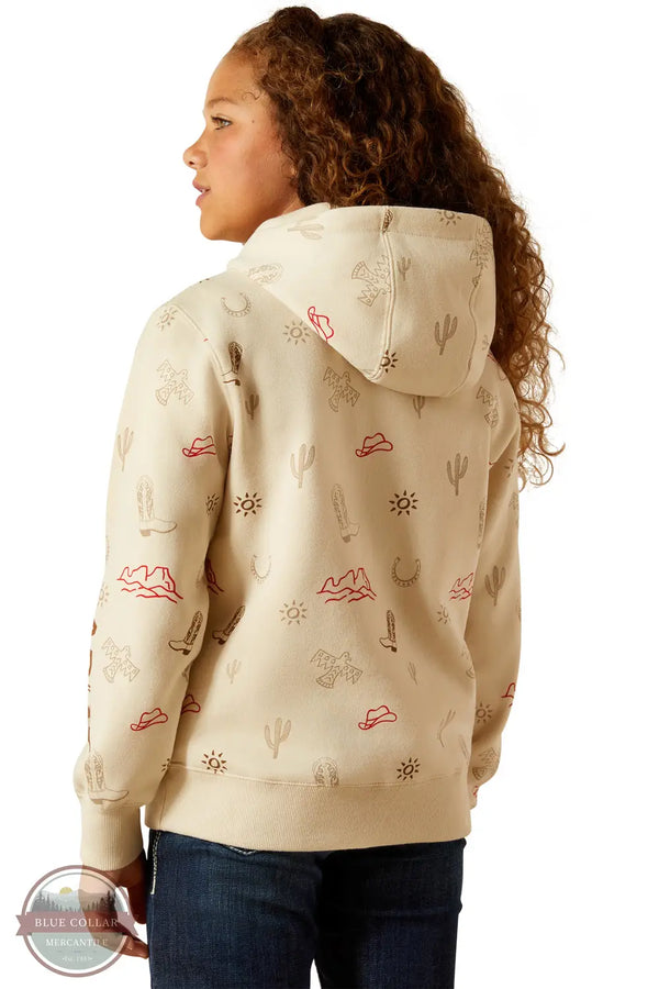 Ariat 10062845 Western Stamps Hoody in Cream, rear