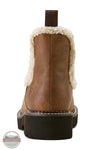 Brown leather boot with white fur lining on a white background Ariat 10063848 Fatbaby Chelsea Cozy Western Boot