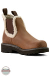 Brown boot with shearling lining on a white background Ariat 10063848 Fatbaby Chelsea Cozy Western Boot