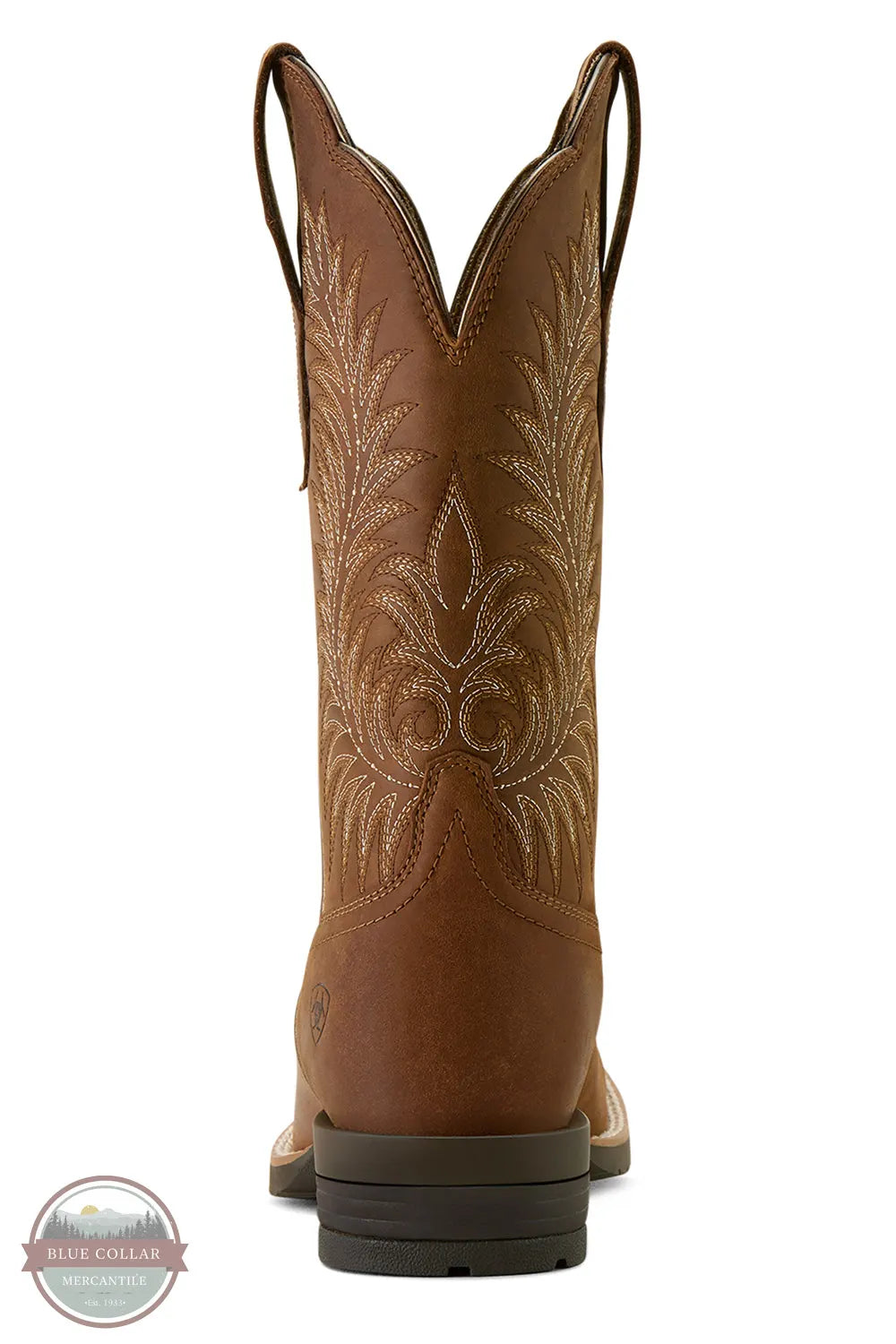 Brown cowboy boot with intricate embroidery on a white background Ariat 10063901 Hybrid Ranchward W Toe Western Boot