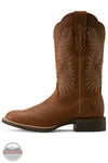 Brown cowboy boot with intricate embroidery on a white background Ariat 10063901 Hybrid Ranchward W Toe Western Boot