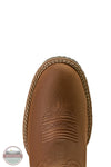 Brown boot with embossed design on a white background Ariat 10063901 Hybrid Ranchward W Toe Western Boot