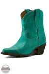 Turquoise cowboy boot on a white background Ariat 10063939 Maggie J Toe Shortie Western Boot in Turquoise