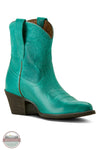 Turquoise cowboy boot on a white background Ariat 10063939 Maggie J Toe Shortie Western Boot in Turquoise